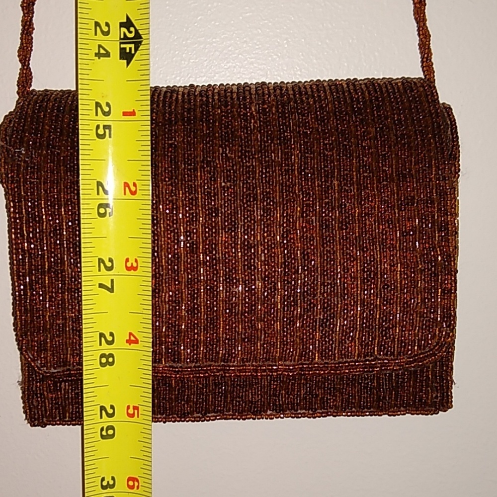 Mes Ami brown beaded evening prom cocktail bag